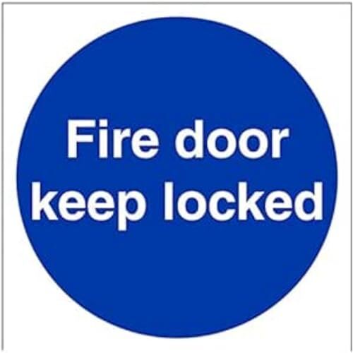 V Safety VSafety Fire Door Keep Locked Sign - 150mm x 150mm - Zelfklevende Vinyl