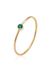 Elli - Ring - Dames filigraan met kristallen groen in 925 sterling zilver verguld - Dames
