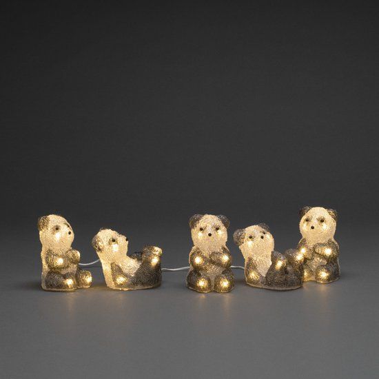 Konstsmide Panda Lichtsnoer met LED - Set van 5 - Warm Wit Licht - Binnen & Buiten