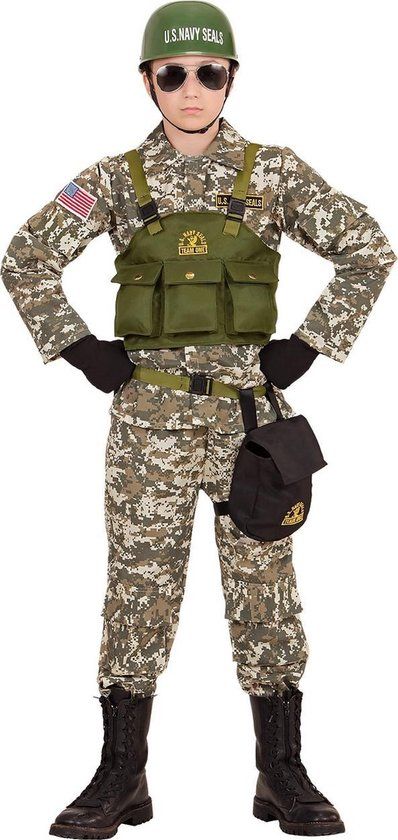 Widmann Dessert Navy Seals Kostuum Jongens - Bruin - Maat 164 - Militairen en Leger