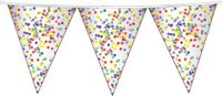 Haza Confetti thema feest vlaggenlijnen - 10x - van plastic - 10 meter - Kinderfeestje / kinderverjaardag - versiering