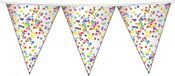 Haza Confetti thema feest vlaggenlijnen - 10x - van plastic - 10 meter - Kinderfeestje / kinderverjaardag - versiering