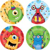 Haza Witbaard Borden Monster Party - 8 stuks - 23 cm