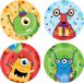 Haza Witbaard Borden Monster Party - 8 stuks - 23 cm