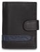 Renato Balestra Portefeuille homme, cuir véritable, avec bouton-pression, noir, bleu