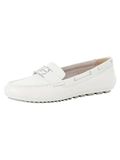 Tamaris - Dames - Loafers - Wit - Leer - Maat 38