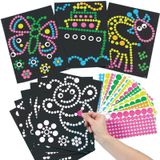 Set de loisirs créatifs autocollants - Dot art - 8 feuilles de design - 27 x 20 cm