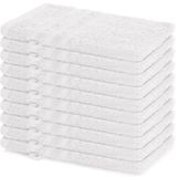 Lavea® Set van 10 washandjes 15x21 cm van 100% katoen badstof – Wit