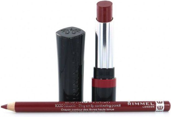 Rimmel London The Only 1 Lipstick 810 One-Of-A-Kind + Rimmel Lasting Finish Lippotlood 063 Black Tulip