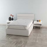 Italian Bed Linnen Zilveren gewatteerde angstbuis met rubberen ringen 85x195cm Wit