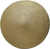 Gerimport Placemat - metallic goud - dia 38 cm - rond - geverfd jute