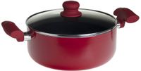 5 Five Simply Smart ESSENTIELLE Kookpan Rouge Aluminium met Deksel Rond 24.5 cm