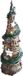 Gerimport LED kegel/piramide kerstboom lamp - rotan - met decoratie - H40 cm
