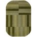 Flair Rugs laagpolig ovale wollen vloerkleed met print 200x140 cm - groen