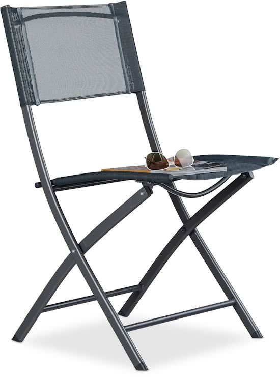 Relaxdays - Tuinstoel - Campingstoel - Klapstoel - Opklapbaar - Balkonstoel Tuin - 4052025209438