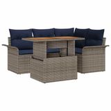 vidaXL Tuinbank Set 5-delig Grijs Polywood