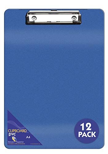 Seco A4+ PVC Coated Clipboard with Heavy Clip - Blue (Pack of 12)