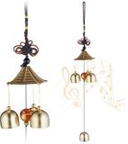 Merkloos Relaxdays windgong - set van 2 - metaal - goud/zwart