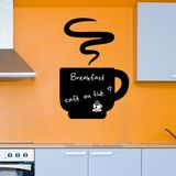 Ambiance Sticker Schoolbordsticker - uitwisbare zelfklevende muurstickers - HETE KOFFIE - 125x85cm