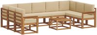 vidaXL Hoek loungeset 4 zitplekken Acacia hout Natuurlijk en beige