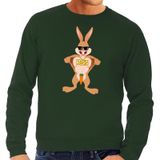 Bellatio Decorations Groene Paas sweater stoere paashaas - Pasen trui voor heren - Pasen kleding L