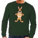 Bellatio Decorations Groene Paas sweater stoere paashaas - Pasen trui voor heren - Pasen kleding L