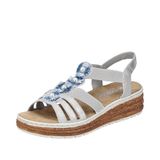 Rieker 62771 damessandalen met sleehak, grijs., 41 EU
