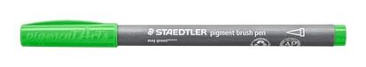STAEDTLER 371-513 penseelpen pigment arts, meigroen, gepigmenteerde premium tekeninkt, penseelpunt voor variabele lijnbreedte, waterbestendig, sneldrogend, 10 penseelpennen in kartonnen etui