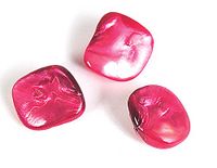 parelmossel, Parelmoer parelmossel, onregelmatig, glanzend, rood, 12 x 10 mm, 250 g, 167 u, ca.