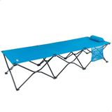 AKTIVE Opvouwbaar campingbed marineblauw c/kussen (63042)