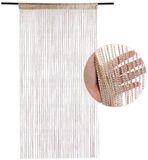 Unyqoos® Rideau de porte - Rideau anti-mouches - Avec fil argenté - Champagne - 100 x 200 cm