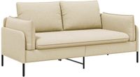 vidaXL Canapé 2 places Crème Tissu 188 x 81 x 89 cm