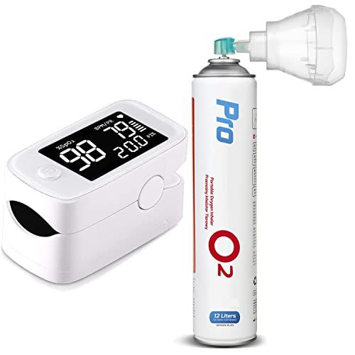 MacLean PR-870 pulsoximeter + PR-994 medische zuurstof 14L o2 99,4% met mondstuk - Vingerpulsoximeter met 1,5\"HD LED-display