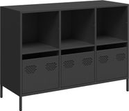 vidaXL Dressoir - 101,5x39x73,5 cm - Zwart Staal