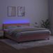 Maison Exclusive - Lit boxspring avec matelas et éclairage LED, rose, 160x200 cm, velours