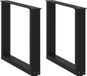 Pieds de table basse 2 pièces en forme de U 50x(42-43) cm acier noir