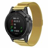 By Qubix - Milanese bandje - Goud - 22mm Quickfit - Geschikt voor Garmin Fenix 9 / 9 Pro (47mm)