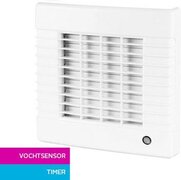 RestantOutlet Badkamerventilator Ø 125 mm Louvre met vochtsensor en timer wit