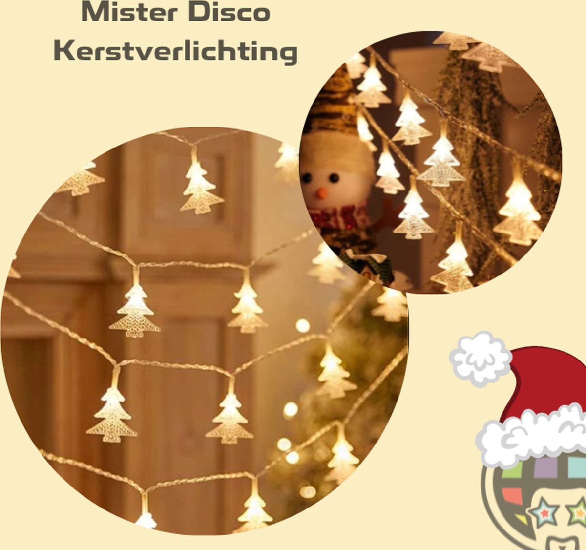 Mister Disco Lichtsnoer Kerstboompje Versiering - 4,5 Meter - 30x LED Lamp - Sfeer