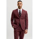 JACK & JONES PREMIUM slim fit gebreide colbert - roodbruin