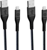 BlueBuilt USB A naar Lightning Kabel 1,5m Kevlar Zwart Duo Pack