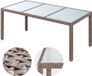 Casaria Tuintafel – 190x90 cm Polyrattan – Veiligheidsglas Crème