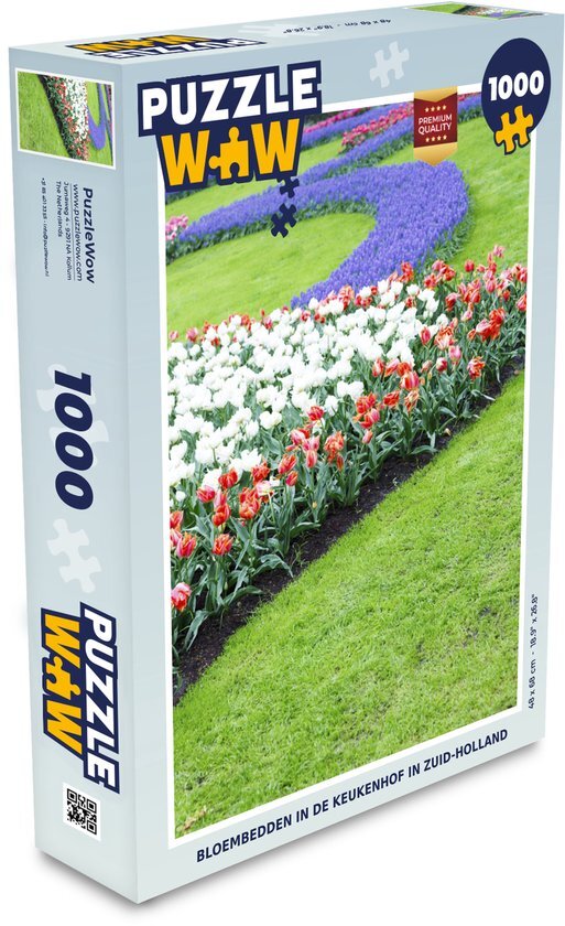 MuchoWow Puzzel Bloembedden in de Keukenhof in Zuid-Holland - Legpuzzel - Puzzel 1000 stukjes volwassenen