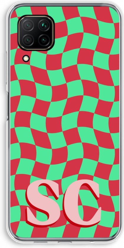 Case Company Huawei P40 Lite Hoesje - Grid Monogram - Soft Cover