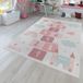 TT Home Kinderkamer tapijt, antislip, hart, wolk, vlinder, 80 x 150 cm, rechthoek, beige
