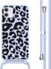 iMoshion Hoesje iPhone 11 - Siliconen Back Cover met Koord - Animal Lila