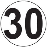 Macaron Sticker Snelheidsbegrenzing autocars tractor gewicht - zware schijf snelheidsbegrenzing vrachtwagen 30 km/h zelfklevend - 10 cm diameter