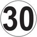 Macaron Sticker Snelheidsbegrenzing autocars tractor gewicht - zware schijf snelheidsbegrenzing vrachtwagen 30 km/h zelfklevend - 10 cm diameter