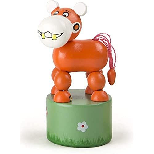 Small Foot 11137 Drukfiguur Nijlpaard van Hout, FSC 100%-gecertificeerd, Meeneemspeelgoed, Meerkleurig