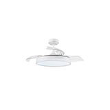 Eden pulse Plafondventilator, wit, 3 transparante vleugels, 6 snelheden, verstelbaar, 32/44,5 x 48/108 cm